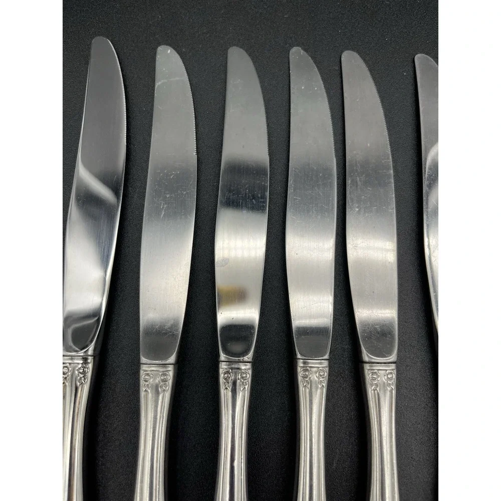 Dinner knife Set Brahms Stainless Distinction Plus By Oneida Silver 6 Pieces